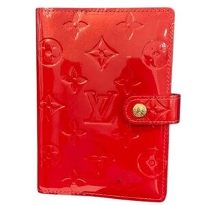 Louis Vuitton Agenda PM w/ LV Ruler Red Vernis - Authentic - Card Holder Planner